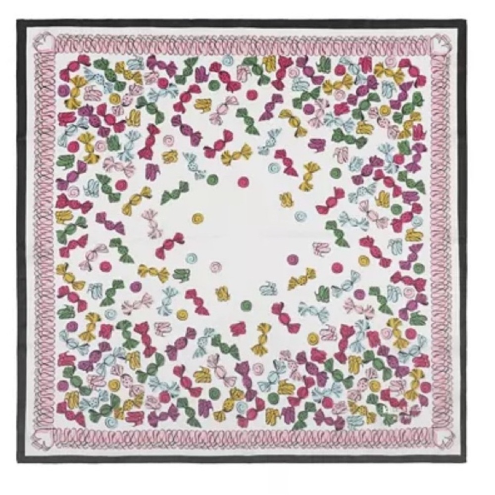 Kate Spade New York Festive Candies Silk Bandana Scarf